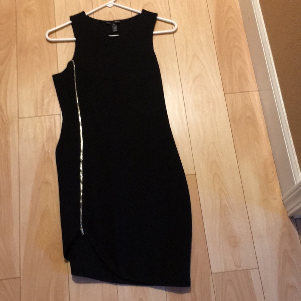 Aqua black dress with zipper front